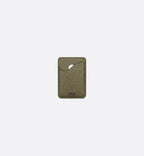 Saddle Magnetic Card Holder Khaki Dior Gravity Leather