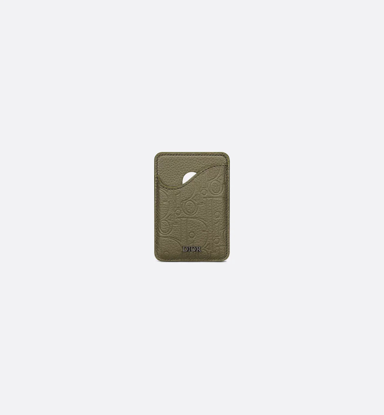 Saddle Magnetic Card Holder Khaki Dior Gravity Leather
