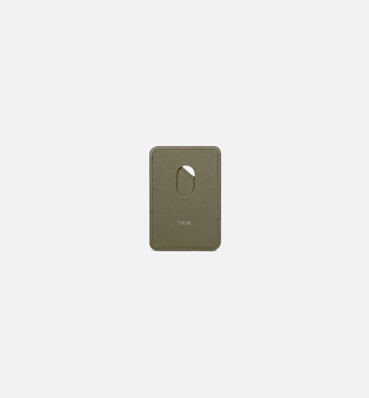 Saddle Magnetic Card Holder Khaki Dior Gravity Leather