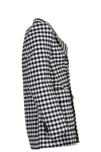 BALENCIAGA Check Hourglass Blazer Jacket Black White