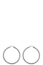 BOTTEGA VENETA Intrecciato Hoop Earrings Silver