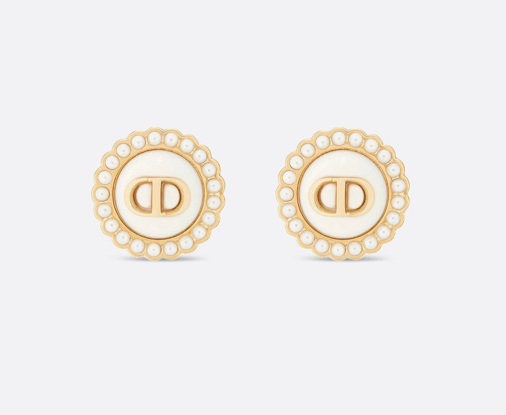 Dior Petit CD Baroque Stud Earrings