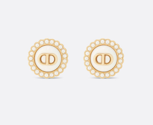 Dior Petit CD Baroque Stud Earrings