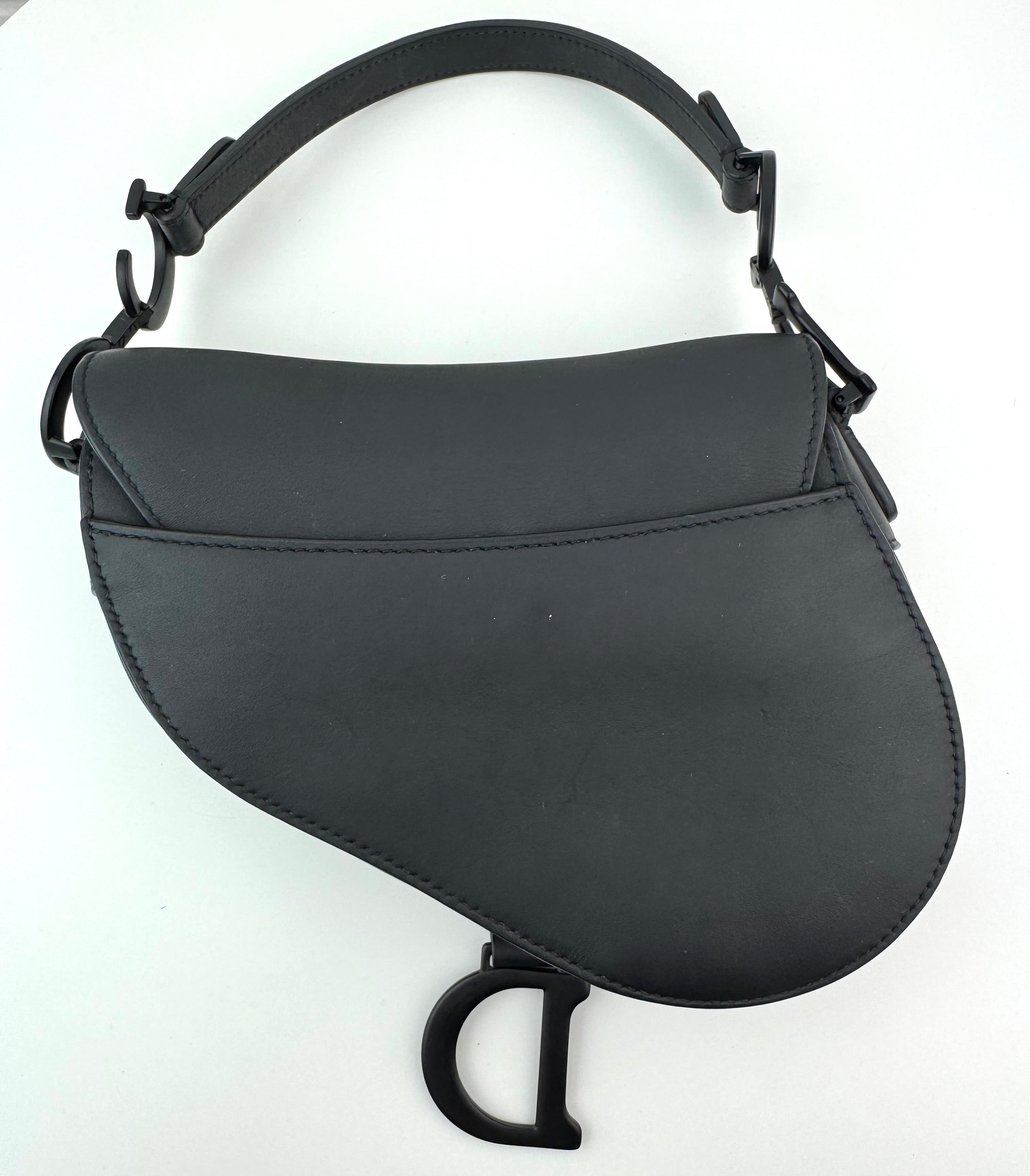 Dior Ultra Matte Mini Saddle Black Ultramatte CalfskinBag