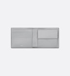 Bifold Wallet Dior Gray Coated Cotton Canvas With Cd Diamond Print