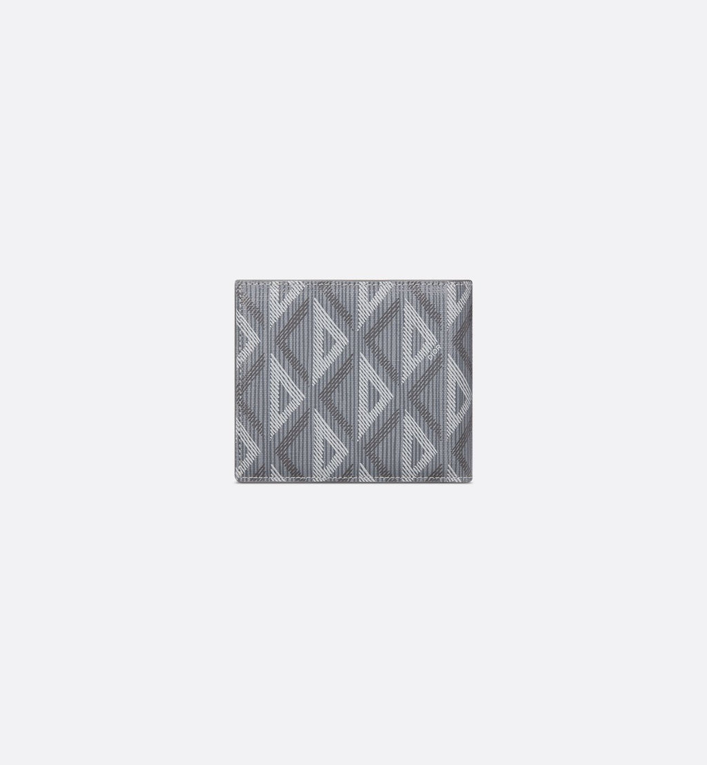 Bifold Wallet Dior Gray Coated Cotton Canvas With Cd Diamond Print