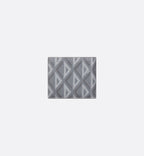 Bifold Wallet Dior Gray Coated Cotton Canvas With Cd Diamond Print