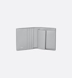 Compact Vertical Wallet Dior Gray Coated Cotton Canvas With Cd Diamond Print