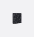 Compact Vertical Wallet Black Dior Oblique Jacquard