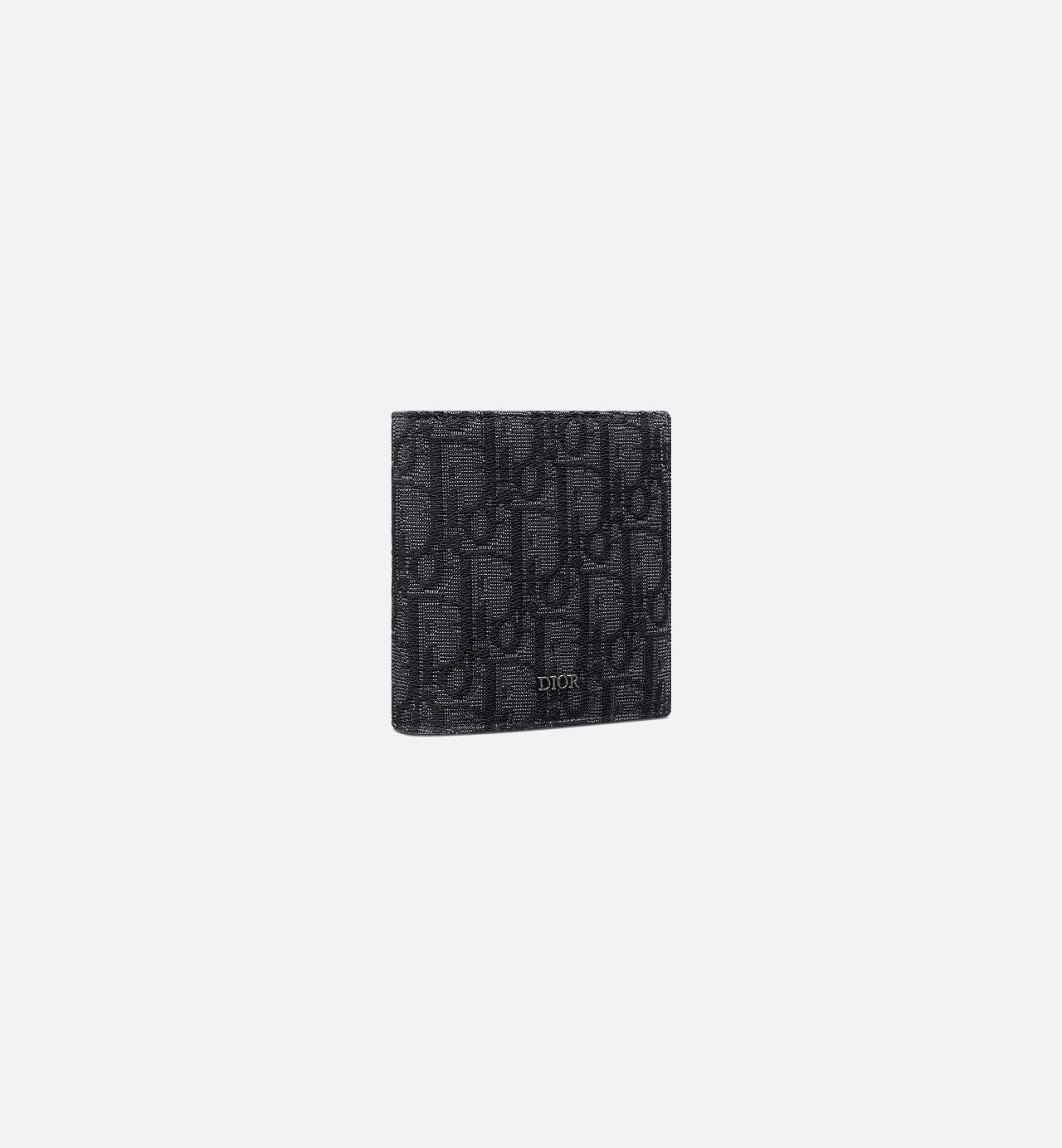 Compact Vertical Wallet Black Dior Oblique Jacquard