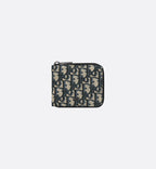 Zipped Wallet Beige And Black Dior Oblique Jacquard