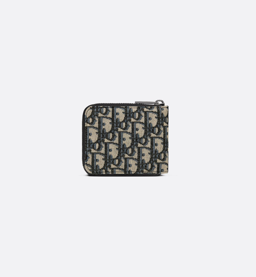Zipped Wallet Beige And Black Dior Oblique Jacquard