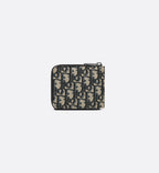 Zipped Wallet Beige And Black Dior Oblique Jacquard
