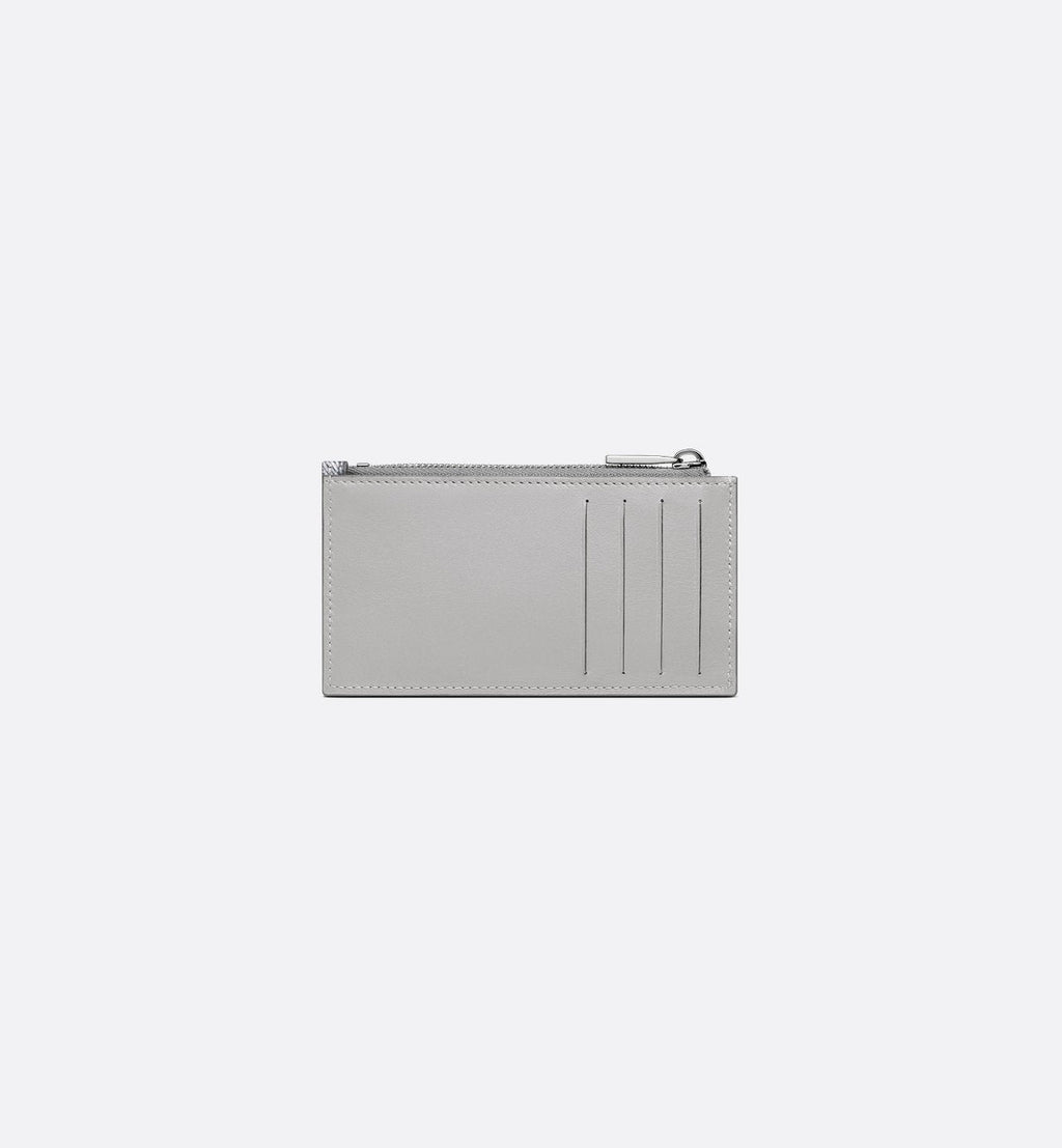 Zipped Card Holder Dior Gray Coated Cotton Canvas With Cd Diamond Print