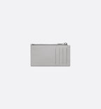 Zipped Card Holder Dior Gray Coated Cotton Canvas With Cd Diamond Print