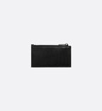 Zipped Card Holder Dior Gray Coated Cotton Canvas With Cd Diamond Print