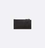 Zipped Card Holder Black Dior Oblique Jacquard And Grained Calfskin