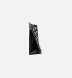 Zipped Card Holder Beige And Black Dior Oblique Jacquard With Black Grained Calfskin
