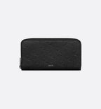 Zipped Long Wallet Black Dior Gravity Leather