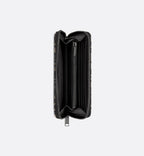Long Zipped Wallet Beige And Black Dior Oblique Jacquard