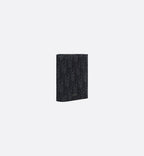 Vertical Compact Card Holder Black Dior Oblique Jacquard