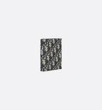 Vertical Compact Card Holder Beige And Black Dior Oblique Jacquard