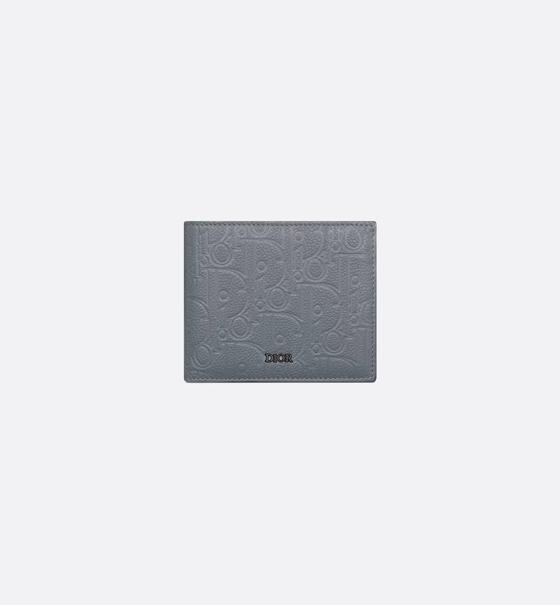 Bifold Wallet Deep Gray Dior Gravity Leather