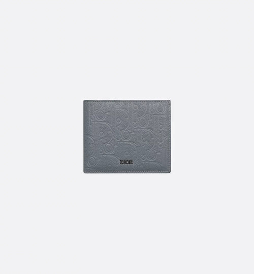 Bifold Wallet Deep Gray Dior Gravity Leather