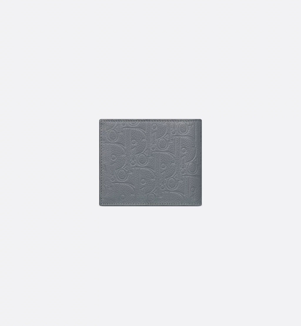 Bifold Wallet Deep Gray Dior Gravity Leather