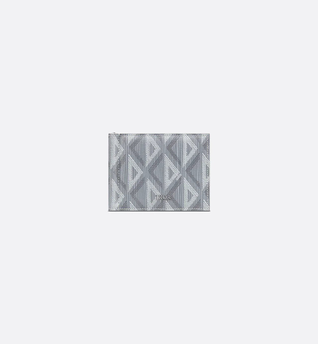 Wallet With Money Clip Dior Gray Coated Cotton Canvas With Cd Diamond Print