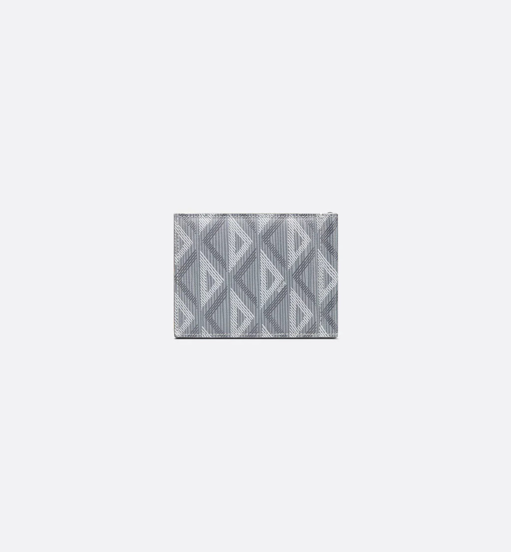 Wallet With Money Clip Dior Gray Coated Cotton Canvas With Cd Diamond Print