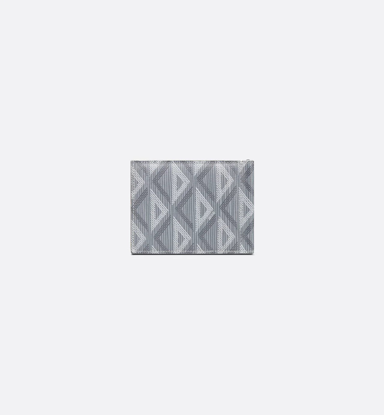Wallet With Money Clip Dior Gray Coated Cotton Canvas With Cd Diamond Print