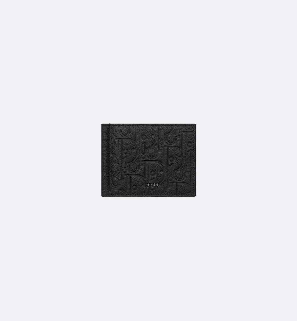 Wallet With Money Clip Black Dior Gravity Leather