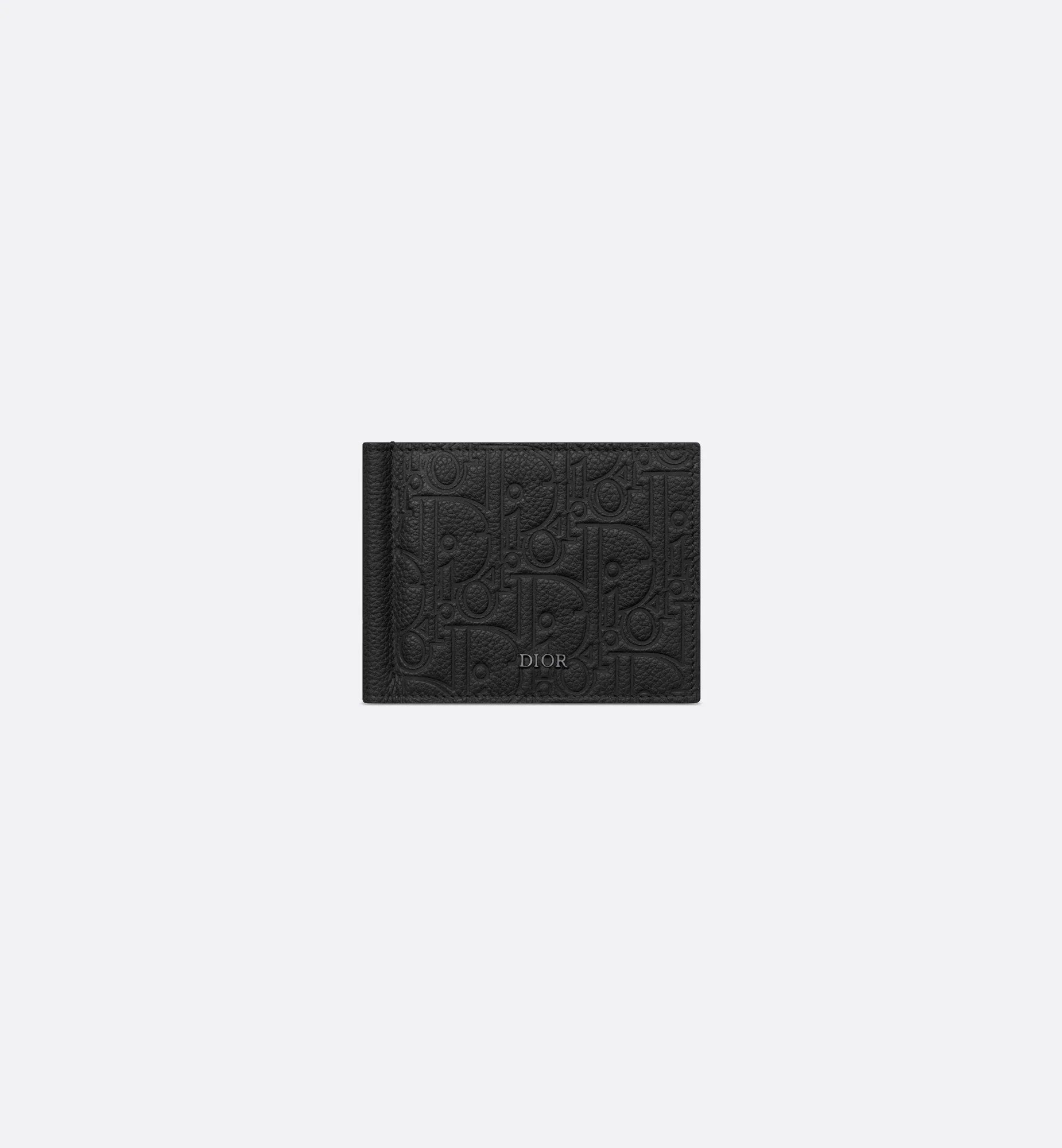 Wallet With Money Clip Black Dior Gravity Leather