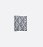 Vertical Bifold Wallet Dior Gray Coated Cotton Canvas With Cd Diamond Print