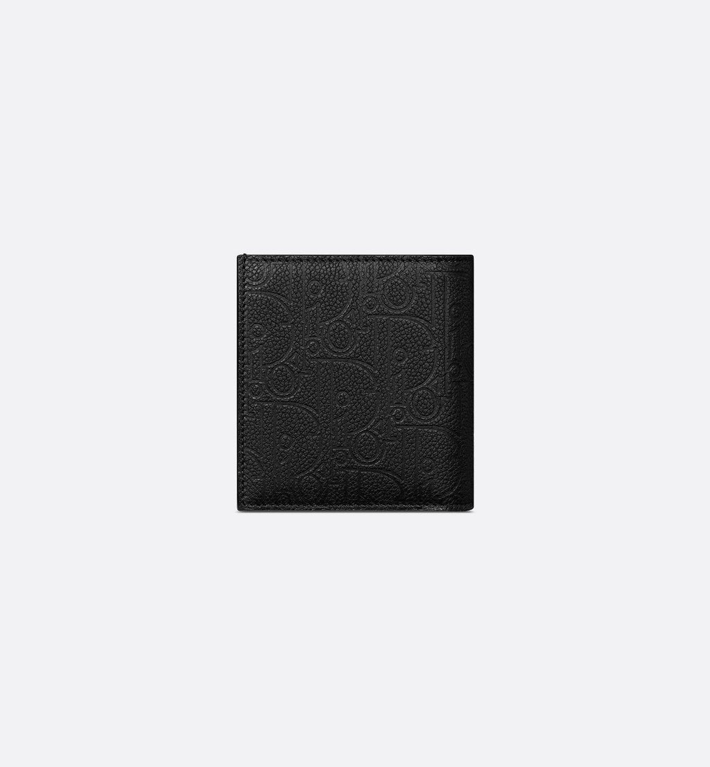 Vertical Bifold Wallet Black Dior Gravity Leather And Black Smooth Calfskin