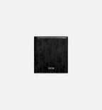 Vertical Bifold Wallet Black Dior Oblique Galaxy Leather