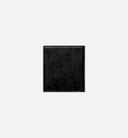 Vertical Bifold Wallet Black Dior Oblique Galaxy Leather