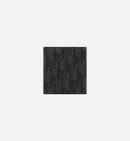 Vertical Bifold Wallet Black Dior Oblique Jacquard