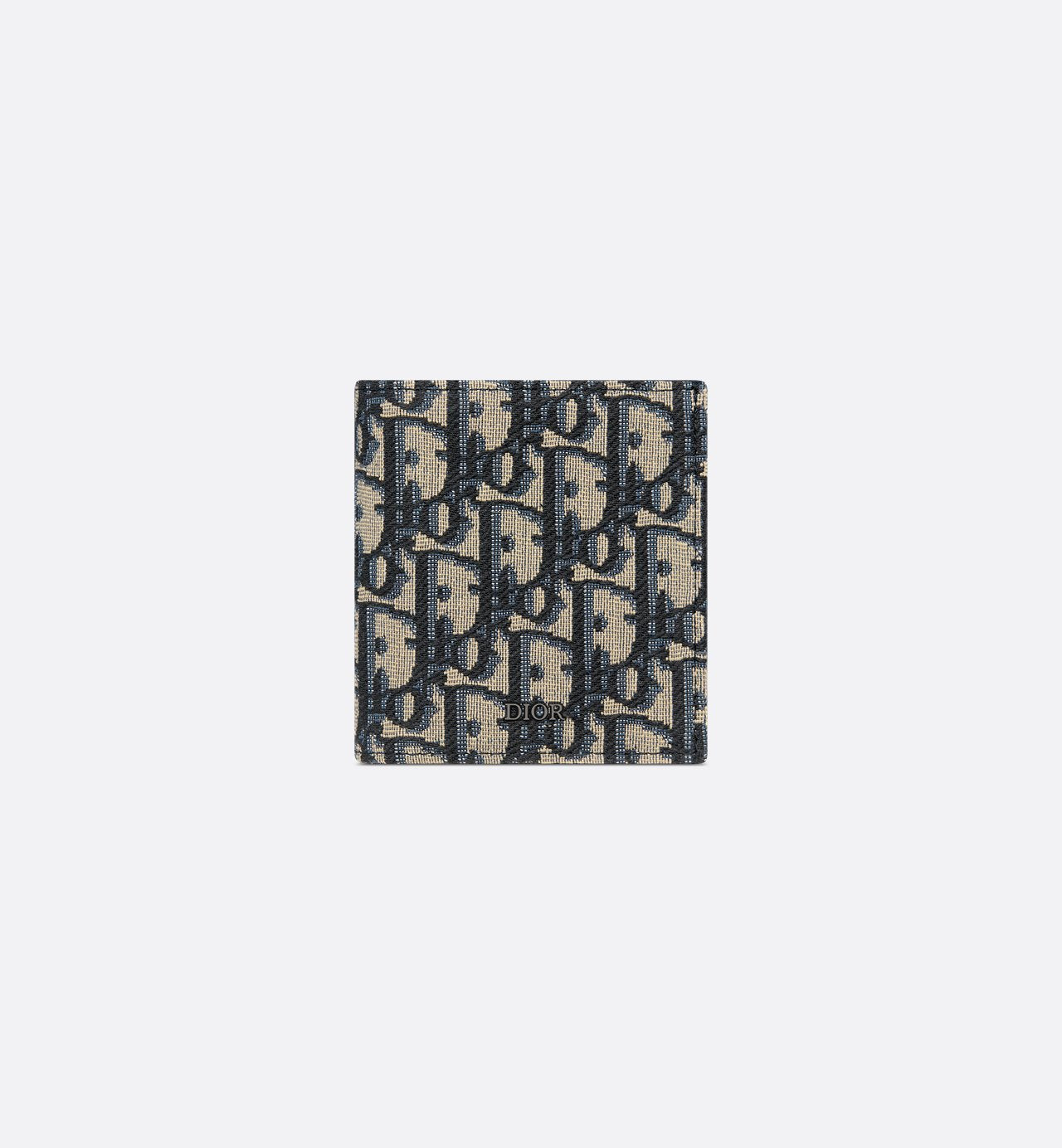 Vertical Bifold Wallet Beige And Black Dior Oblique Jacquard