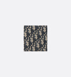 Vertical Bifold Wallet Beige And Black Dior Oblique Jacquard