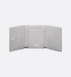 Trifold Wallet Dior Gray Coated Cotton Canvas With Cd Diamond Print