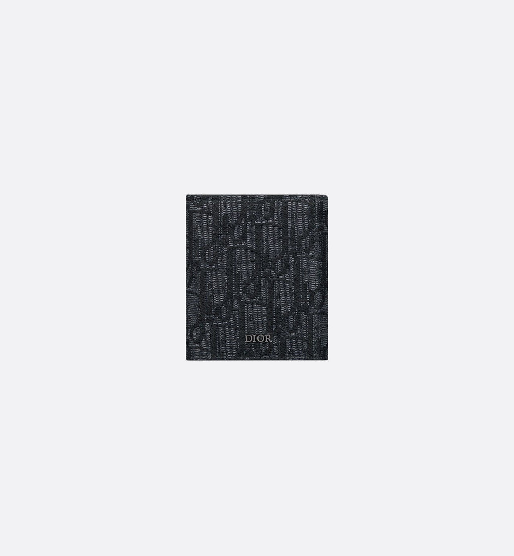 Trifold Wallet Black Dior Oblique Jacquard