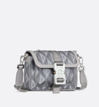 Mini Dior Hit The Road Messenger Bag With Flap Dior Gray Coated Cotton Canvas With Cd Diamond Print