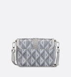 Mini Dior Hit The Road Messenger Bag With Flap Dior Gray Coated Cotton Canvas With Cd Diamond Print