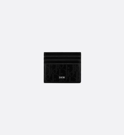 Card Holder Black Dior Oblique Galaxy Leather