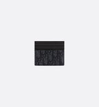 Card Holder Black Dior Oblique Jacquard And Black Grained Calfskin