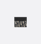 Card Holder Beige And Black Dior Oblique Jacquard With Black Grained Calfskin