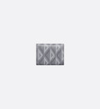 Business Card Holder Dior Gray Coated Cotton Canvas With Cd Diamond Print