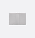 Vertical Bifold Card Holder Dior Gray Coated Cotton Canvas With Cd Diamond Print